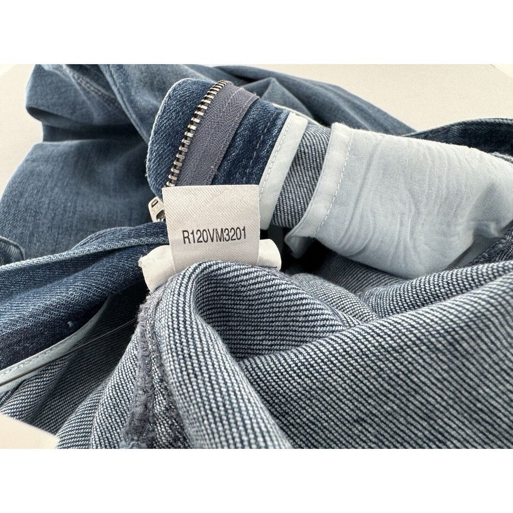 Tibi Jeans Size 6 Vintage Stone Slouchy Rouched Blue Cropped Denim Pants Women’s - Picture 14 of 16